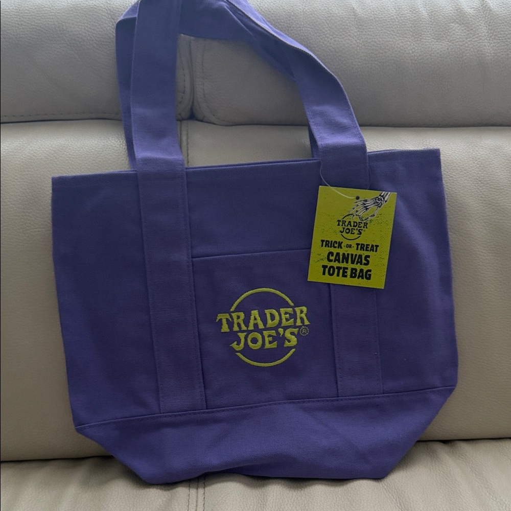 Trader Joe's Purple Canvas Tote Bag